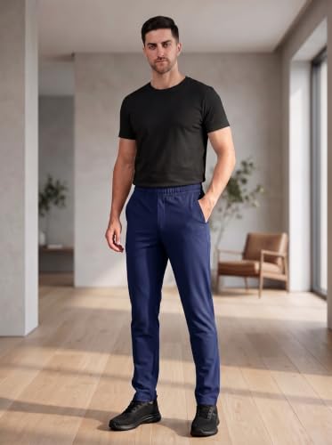 Image of SaintX Men's 4-Way Stretchable Athleisure Pants | Sweat Wicking Fabric | Slim Fit | Active - Sports Wear | Travel, Lounge & Casual Wear | Stylish Back Zipper Pocket | Available in Plus Size (ST06)