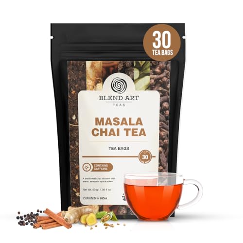 Image of India's Original Hot Masala Chai Tea Bags Spice Chai Black Tea 30 Tea Bags,Sweet, Savoury Spices, Caffeinated,Cinnamon,Cardamom,Clove And Ginger For Rich And Flavorful Enjoy Hot or Iced Kadak Chai