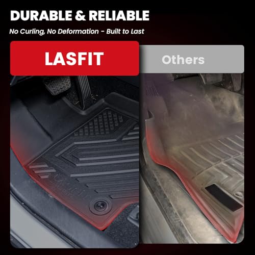 Image of LASFIT Floor Mats & Backrest Mats & Trunk Mat for Toyota RAV4 2019-2025 (Only Fit Hybrid) All Weather TPE Custom Fit Floor Liners Car Mats Full Set Accessories, Lifespan 5 Years+, Black