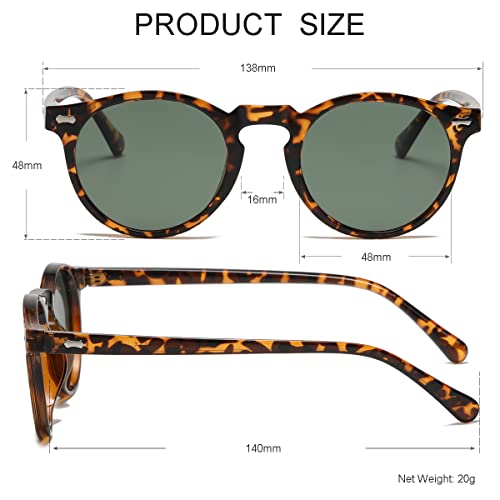 Image of Vintage Polarized Sunglasses for Men Women Round Retro Classic Fashion Eyewear UV400 Protection Sun Glasses
