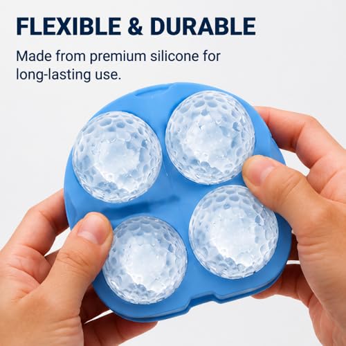 Molde de hielo golf esfera silicona 4 cavidades con tapa miniatura 6