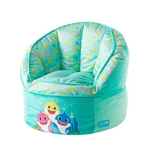 Idea Nuova Baby Shark Round Bean Bag Chair For Kids