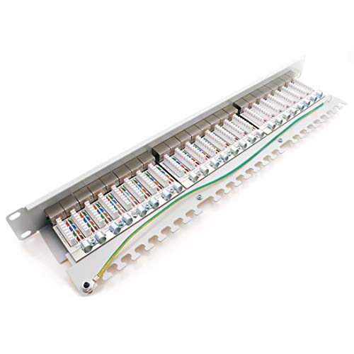 1aTTack.de 367468 Patch panel CAT6a 24 port white distribution panel LSA+ connection technology network distribution, RJ45 - Image 2