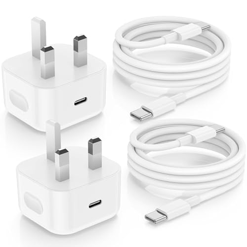 For iPhone 15/16 Type C Fast Charger,2 Pack 20W Type C Plug and 2 Meter USB C to USB C Cable for iPhone16/15 Pro/Pro Max,iPad Pro/Air/Mini,Samsung