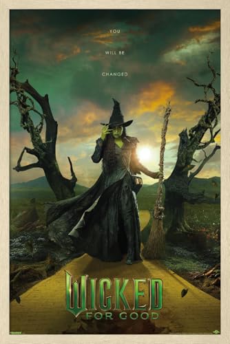 Trends International Wicked: For Good (2025) - Elphaba Thropp W Diptych One Sheet Wall Poster, 34L x 22.4W, Blonde Framed Version