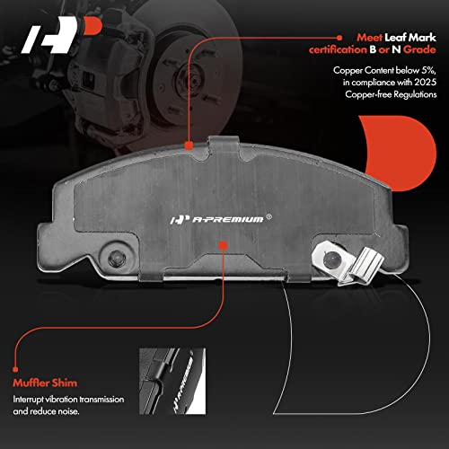 Image of A-Premium 9.45 In (240mm) Front Brake Rotors & Ceramic Pads Kit, 6-Pack | Compatible with Honda Models - Civic 1990-2000, Civic del Sol 1993-1997, CRX 1990-1991, 6-Pack