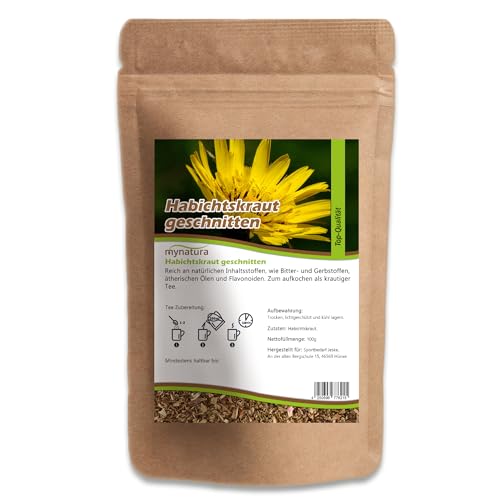Mynatura Habichtskraut getrocknet und geschnitten | Kräuter | Tee kochen | Herbs | Vegane Ernährung | Loser Kräutertee | 100g