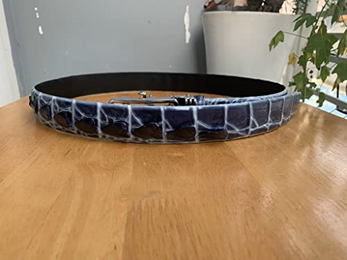 Genuine crocodile alligator leather skin PATINA PAINT belt buckle for men, handmade Men's belt, gift for him2