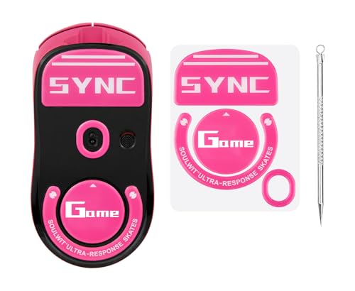 Image of SOULWIT Glass Mouse Skates for Logitech G PRO X Superlight (Gen 1.0) Wireless Gaming Mouse (Do Not Fit GPro X Superlight 2 /2C /2DEX /2SE) - Pink