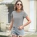 Elesomo Basic Tee Shirts for Womens Crew Neck Short Sleeve Summer Tops, Grey M