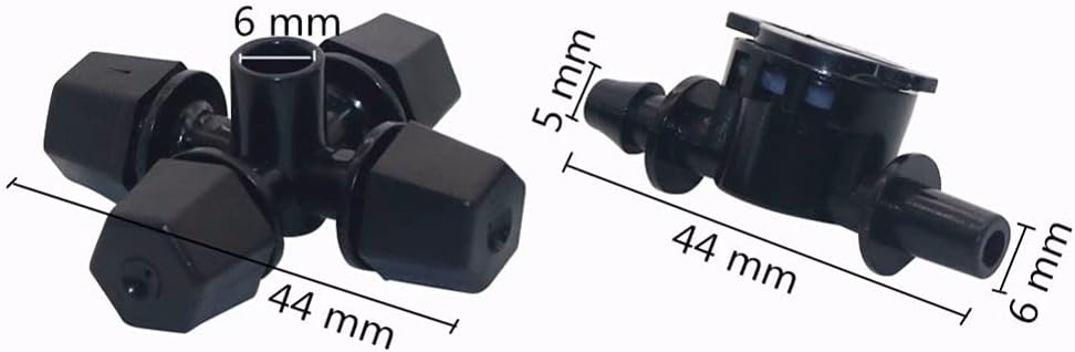 Hose Connector Adapter 20 Pcs Black Fog Spray Nozzle Garden Sprayer with Anti-Drip Cooling Mist System 1/4' Hose Atomizing Fog Pressure Spray