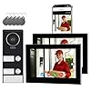 Honmidatek Sistema Videocitofonico Domestico Intelligente, videocitofono cablato con 2 Schermi da 7 pollici, Sblocco Remota, Audio Bidirezionale, RFID, visione notturna,per 2Famiglie