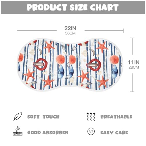 xigua Watercolor Shell Starfish Baby Burp Cloths for Newborn Boys and Girls 1 Pack, Soft & Absorbent Cotton Baby Burp Cloth, Baby Washcloths, Newborn Towel, Burp Rags4