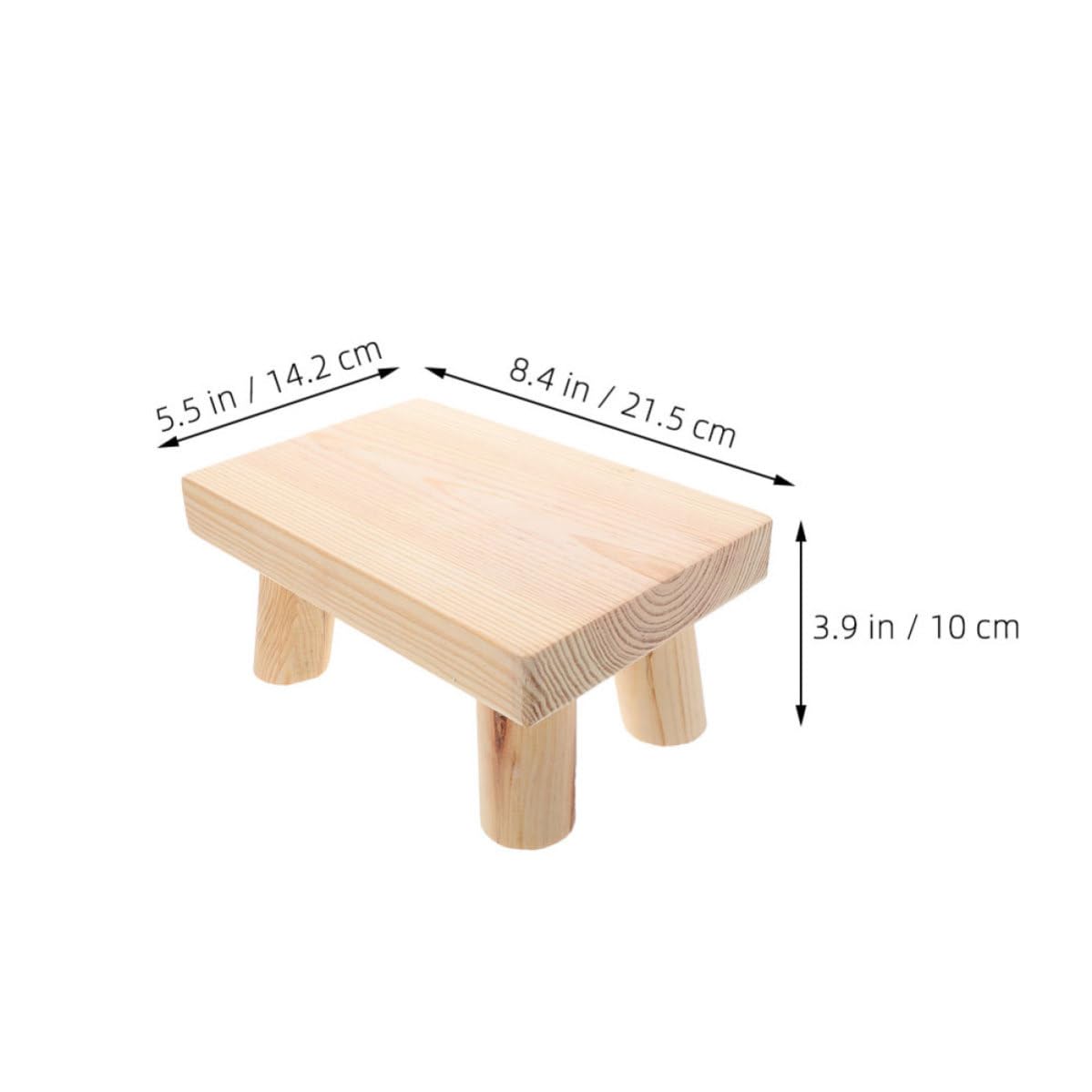2 Piezas Taburete Infantil de Madera Beige, Ligero y Portátil