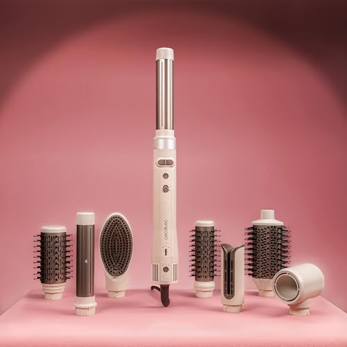 Cecotec Modella Capelli 8 Teste Ceramiccare 8In1 Airglam Gyro Champagne. 1500W, 110000RPM, Liscia, Modella E Arriccia I Capelli, Motore Brushless, Funzione Rotativa, Rivestimento Ceramico E Cheratina - 2