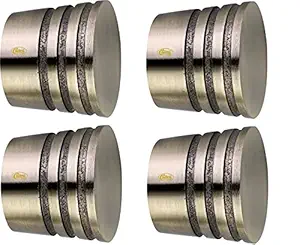Chitra Zinc Pasco End Cap for 1 Inch Dia Curtain Rod Pack of 4 (Antique Brass)