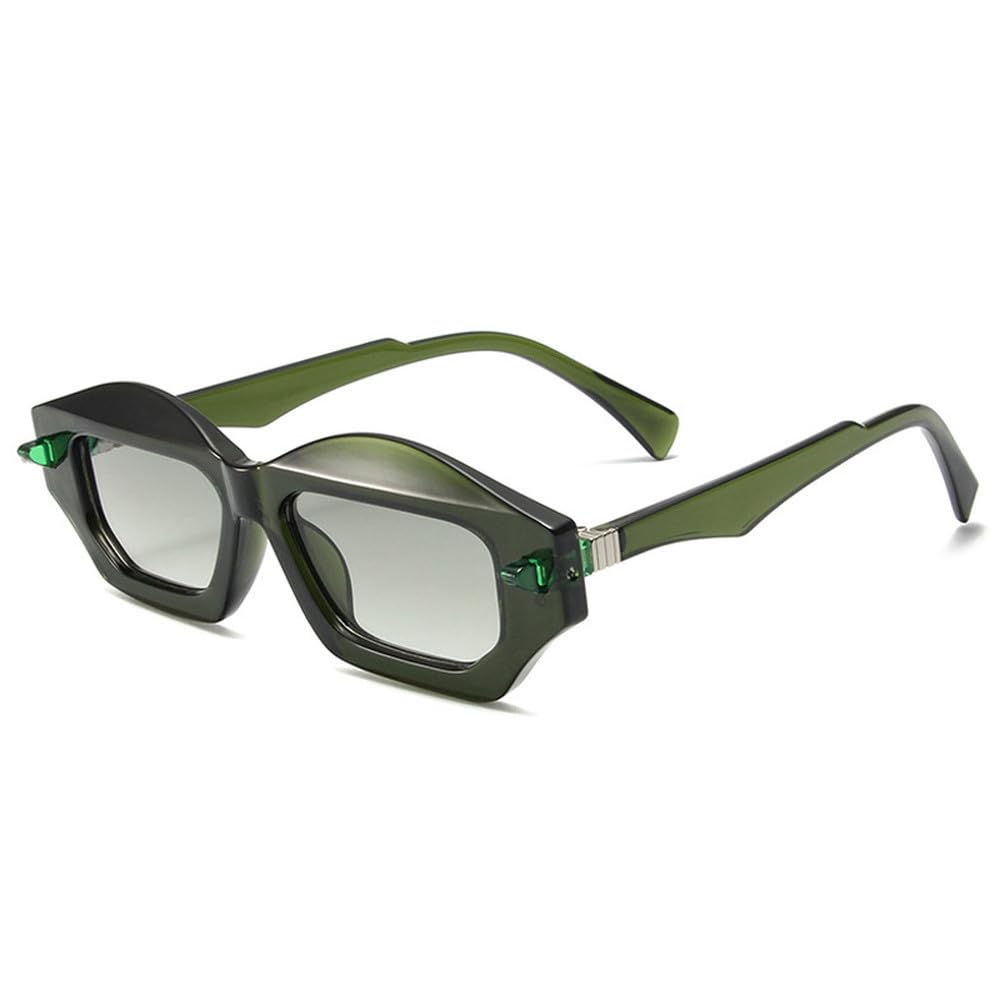 Modne unikalne wielokątne kocie oko dwukolorowe okulary przeciwsłoneczne damskie retro męskie trendy nity gradientowe okulary przeciwsłoneczne