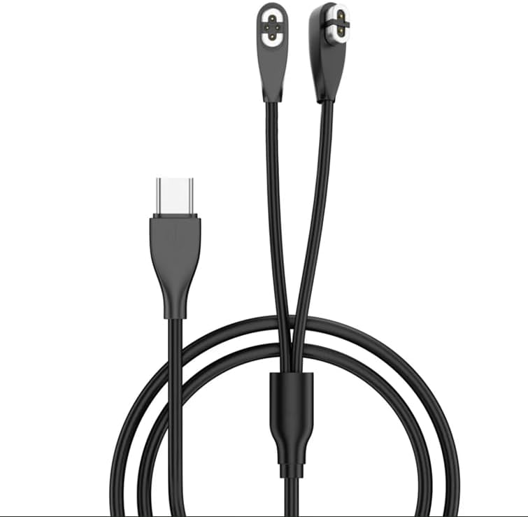 Magnetic Fast Charging Cable 1m, Type-C to 2-Pin & 4-Pin Charger Adapter for SHOKZ OpenSwim Pro S710, AS800, S803, S810, AS700 Bone Conduction Headphones