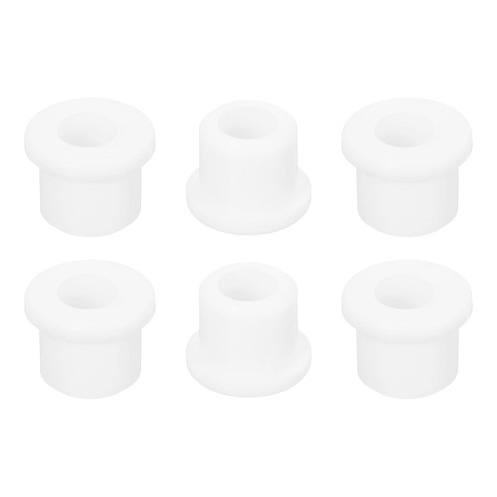 Unifizz 6Pcs Rubber Grommet 12mm Drill Hole, 8mm ID Hole Top Hat Grommet White Silicone Hole Plug Gasket for Automotive, Machinery and Wiring Applications