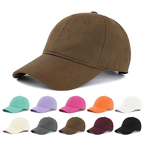 Image of American Trends Baseball Cap for Women Men Adjustable Cotton Dad Hat, Classic Plain Ponytail Hat for Workout & Everyday Wear