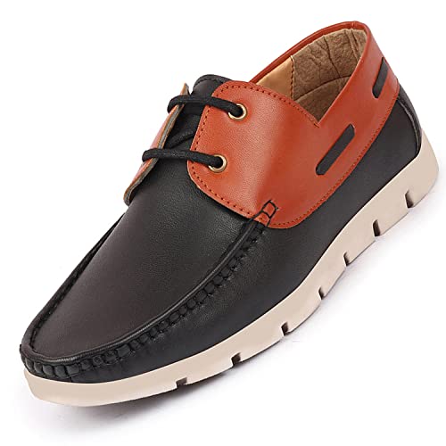 Image of FAUSTO Men's Side Lace Stitched Lace Up Boat Shoes
