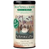 The Republic Of Tea Decaf Vanilla Almond Black Tea, 50 Tea Bags, Madagascar Vanilla Bean And Almond Bits