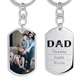Jewelstruck Dad Gifts Personalized Keychain Engraved Names Custom Family Keychain for Fathers Day (D