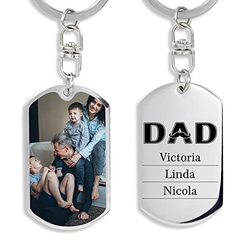 Jewelstruck Dad Gifts Personalized Keychain Engraved Names Custom Family Keychain For Fathers Day (Dad-3 Names) #TOP9