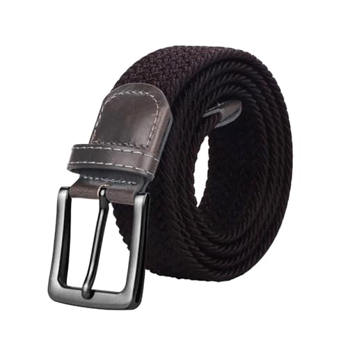 Cinturón táctico de lona para hombre con hebilla de pasador y correa elástica para jeans.,Negro cañón,110