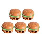 jojofuny Temperamatite Portatile a Forma di Hamburger Set da 5 Pezzi Piccolo Manuale Affilamatite per Aula e Scuola Design Creativo e Multifunzionale per e Studenti