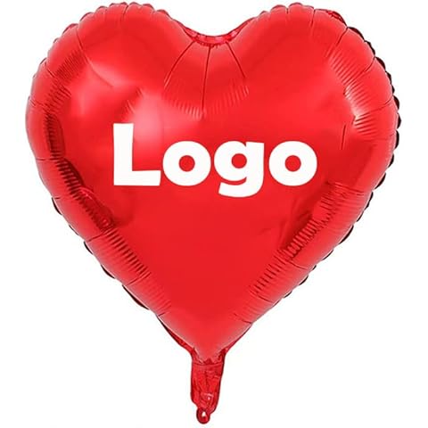 100 Pcs Custom Advertising Balloons Can be Printing 2 Colors Logo and Text For Birthday Party Wedding Company Celebration Customisze Foil Balloons, 18inch Love Heart/Round (18in - foil balloon) Cover