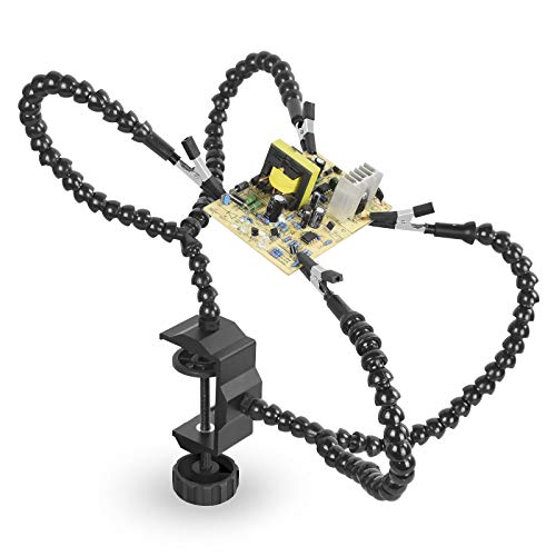 Toolour Helping Hands Soldering,Third Hand Tools,PCB Circuit Board Holder,Flexible Y-Shaped Arms with Non-Slip Desk Clamp Base for Electronics Repair Modeling Jewelry Assembly Hobby Craft Workshop