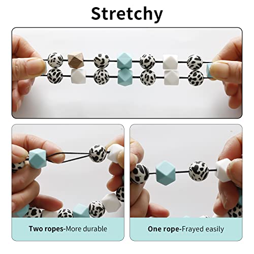 Nynppue Cow Print Silicone Beaded Wristlet Bracelet Keychain,Leather Tassels Car Keychain Key Ring For Women (Teal) #TOP2