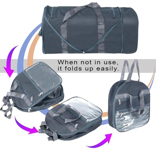 NISUN Nylon 83 Cm Extra Large Travel Duffle Bag, Luggage Bag Covertible Trolley Duffel Storage Bag with 2 Wheels & Pull Handle - (Grey, 83x36cm) 5 41GkB24ljwL