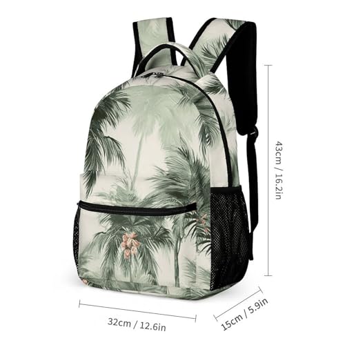 Tropical Palm Trees Backpack Set Lightweight Bag Lunch Box Pencil Bags for Women Men Bookbags 3 in 12