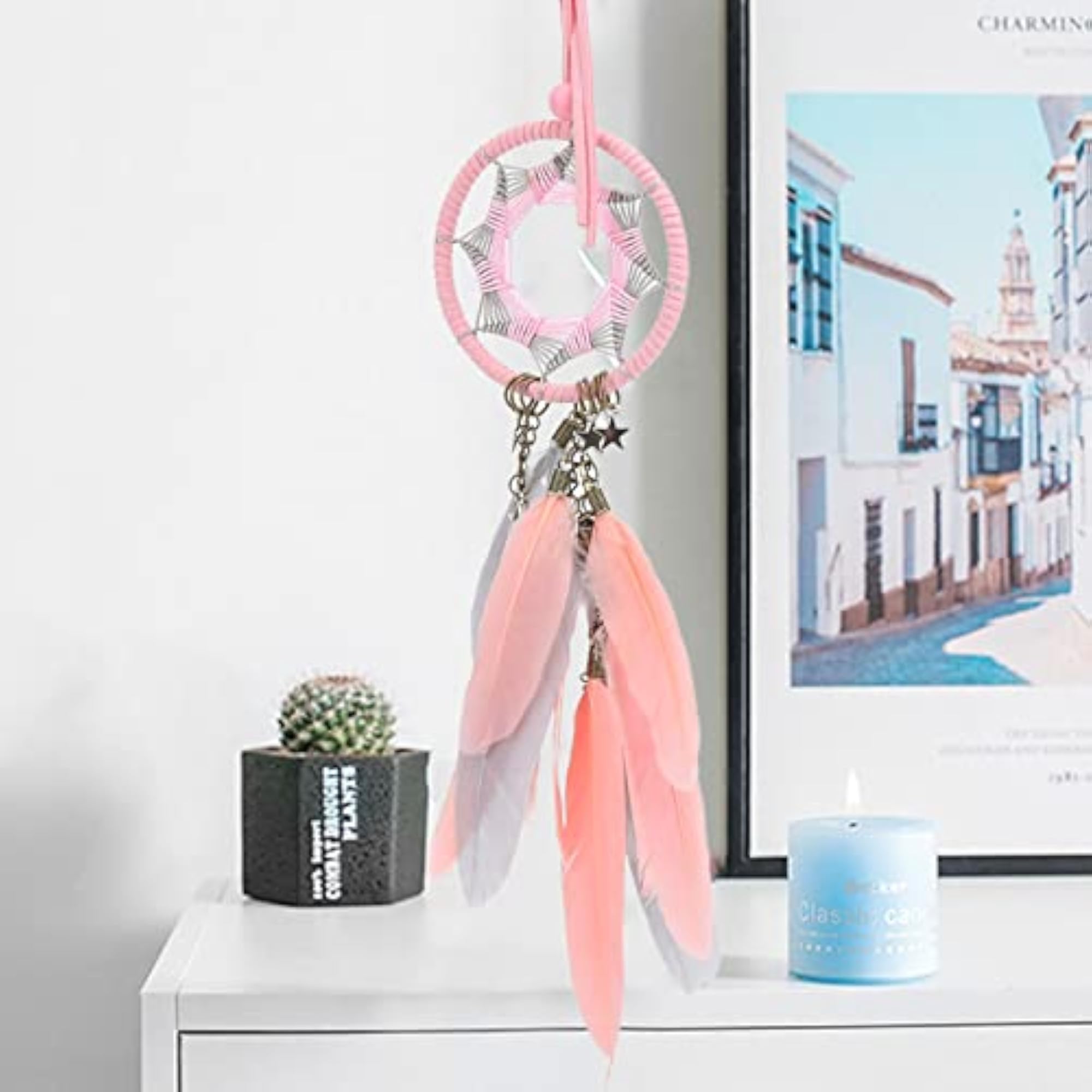 Handcrafted Pink Dreamcatcher Decoration