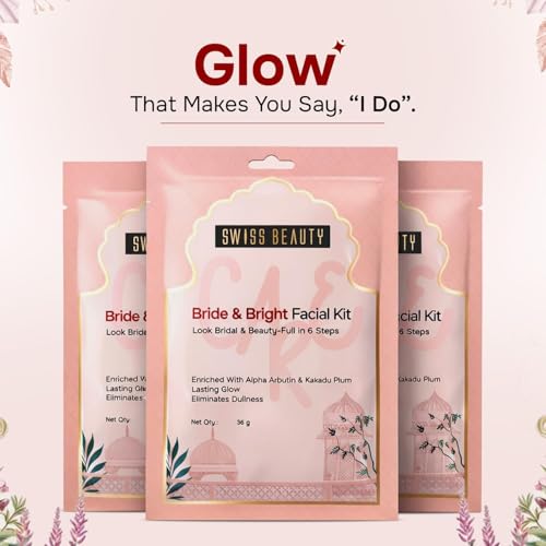 Image of Swiss Beauty Care Bride & Bright Facial Kit | 6 Steps For A Bridal Glow | Cleanses | Brightens | Nourishes | Protects | With Alpha Arbutin & Kakadu Plum | 36g