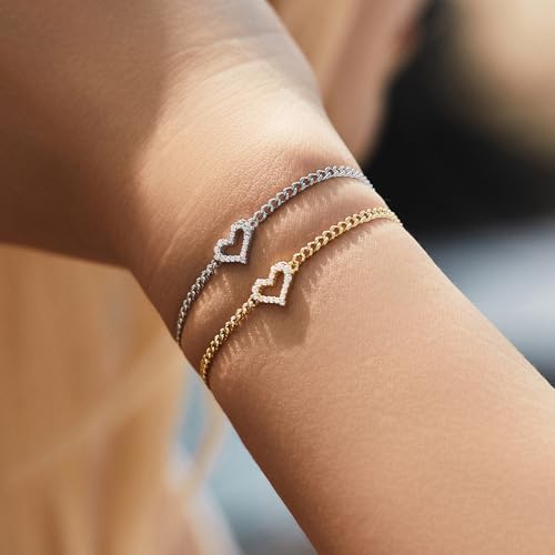 VVS1 Clarity Moissanite S925 Sterling Silver Heart Bracelet – Elegant & Luxurious Moissanite Jewelry2