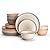 Sweese18-Piece Porcelain Round Dinnerware Set Service for 6, Neutral Colors
