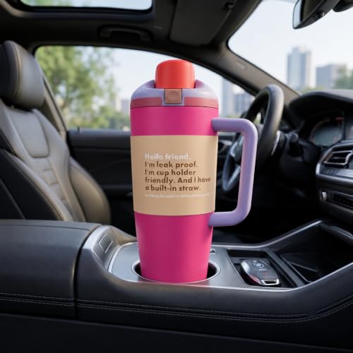 Image of HomeCloud 1200ML Stainless Steel Water Bottle - Double-Wall Vacuum Insulated, Leakproof Straw Lid, BPA-Free Reusable Travel Flask with Two-Way Spout for Gym, Office & Outdoor Use (H Pink)