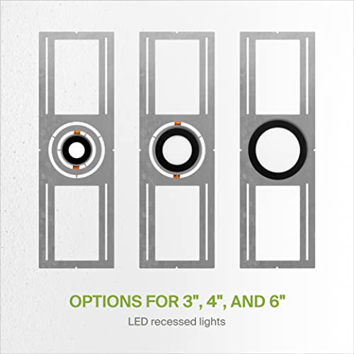 ASD 24 Pack New Construction Mounting Plate with Symmetric Round Hole - 3-4-6" Flat Steel Rough-in Wafer Light Bracket, LED Recessed Lighting Housing