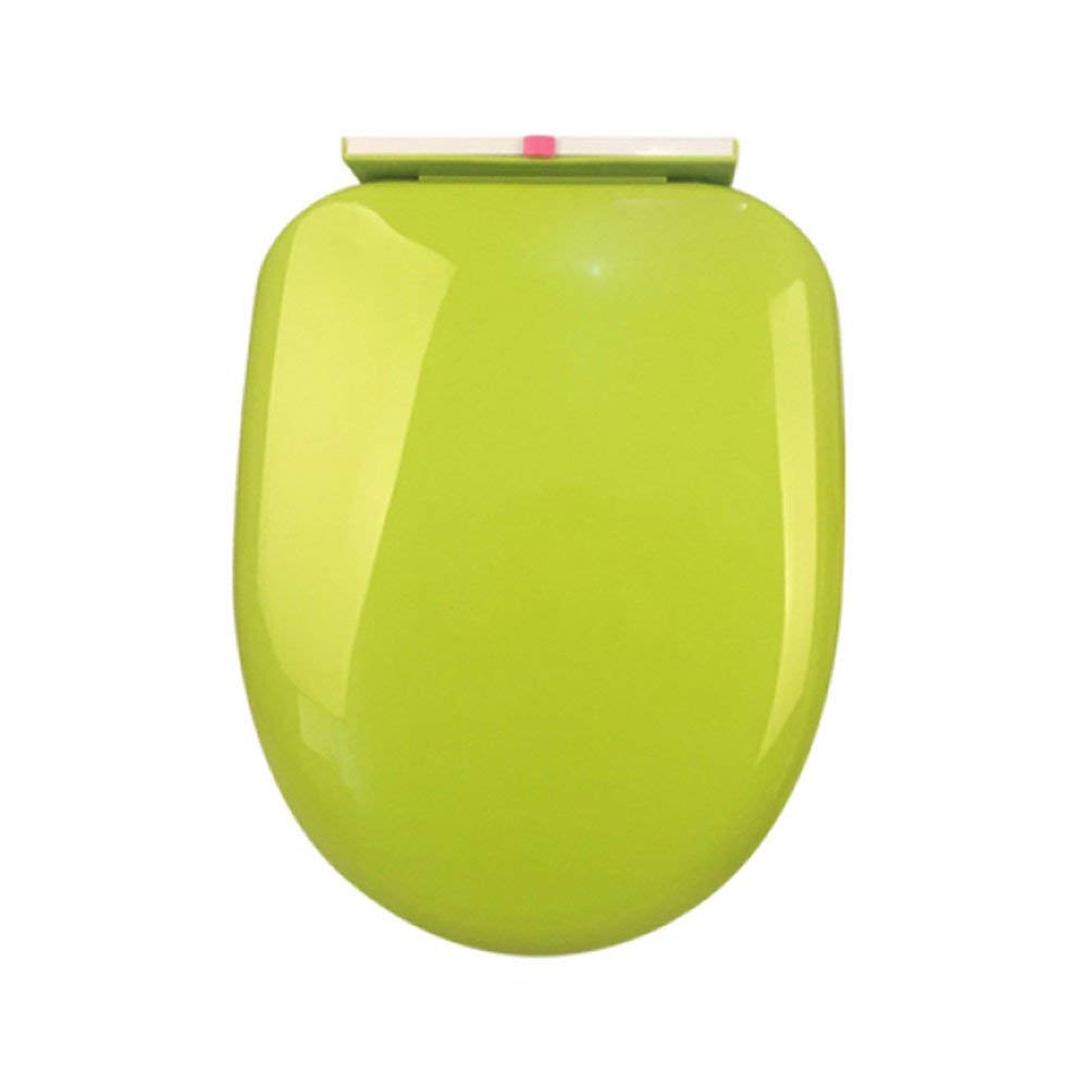 Toilet seat， Toilet Seat Slow Down Mute Thicken Top Mounted Lid for U/O Shape(Grün)
