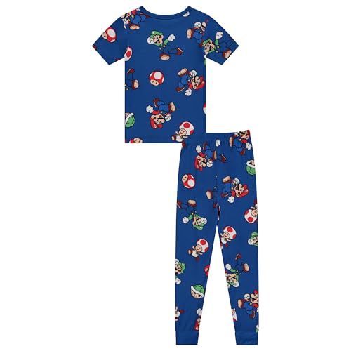 Nintendo Boys Mario Pajamas Set - 2 Piece Short Sleeve Super Mario Pajamas - Short Sleeves and Pants Pajamas Set2