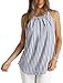 WIHOLL Plus Size Tops for Women Summer Flowy Tank Tops Crew Neck Striped T Shirts Trendy Sleeveless Tshirts Shirts Fashion Clothes XXL