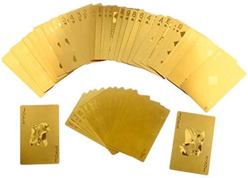 Bestmaple Durable Waterproof Luxury 24K Gold Foil Poker Playing Cards Deck Carta De Baralho With Box Good Gift Idea #TOP5