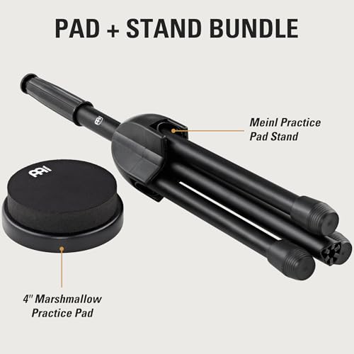 Meinl Cymbals Marshmallow Pad Set - 4 Inches - with Stand - Drum Accessory, Black (MMP4BK-MPPS), 4" - Image 2
