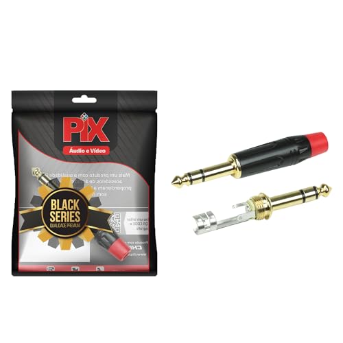 Plug P10 Black Series - P10 Estéreo Vermelho