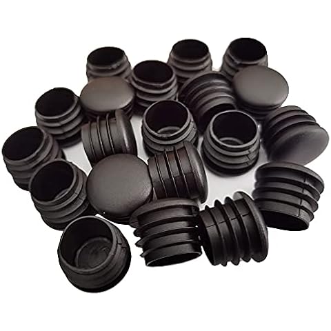 Round Plastic Plug, 20 PCS Black Tubing End Cap Plug Chair Glide Round Pipe End Cap Furniture Chair/Leg Pipe Cover Insert (1 Inch) Cover