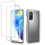 Zoeirc Case for Mi 10T 5G/Mi 10T Pro 5G/ Redmi K30S M2007J3SY Case with Tempered Glass Screen Protector, Soft 360 Full Body Shockproof Hybrid Bumper Crystal Clear Case Cover for Xiaomi Mi 10T (Clear)