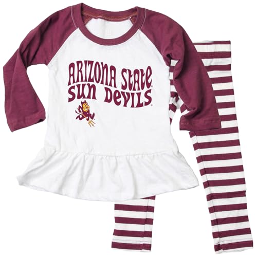Image of Wes and Willy NCAA Infant Girls Ruffle Raglan Set,